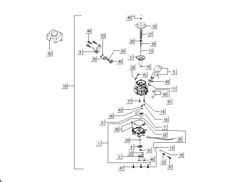 Gaźnik Kymco New Dink 4-suwowy głęboki ocean niebieski
