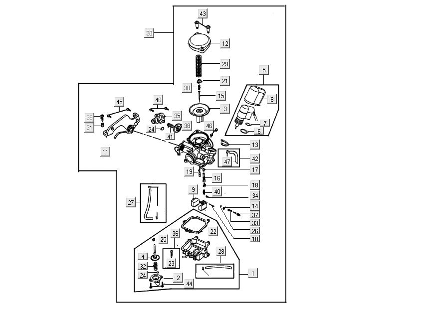 Gaźnik Kymco Super 8 Street 4-suwowy czerwony
