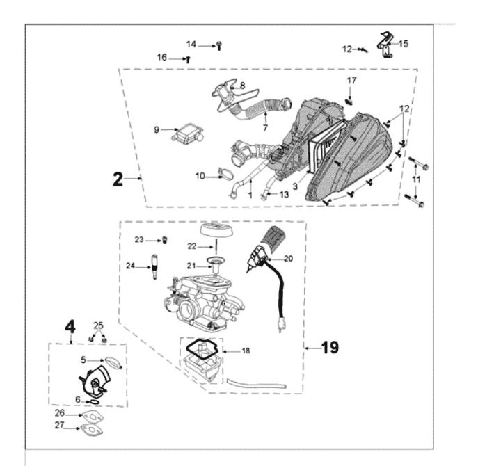 Carburateur Peugeot Tweet 125 E3 2010-2013