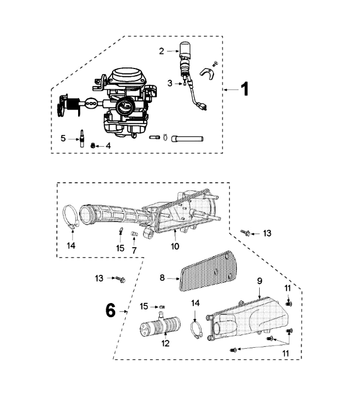 Gaźnik Peugeot V-clic Srebrny Szary