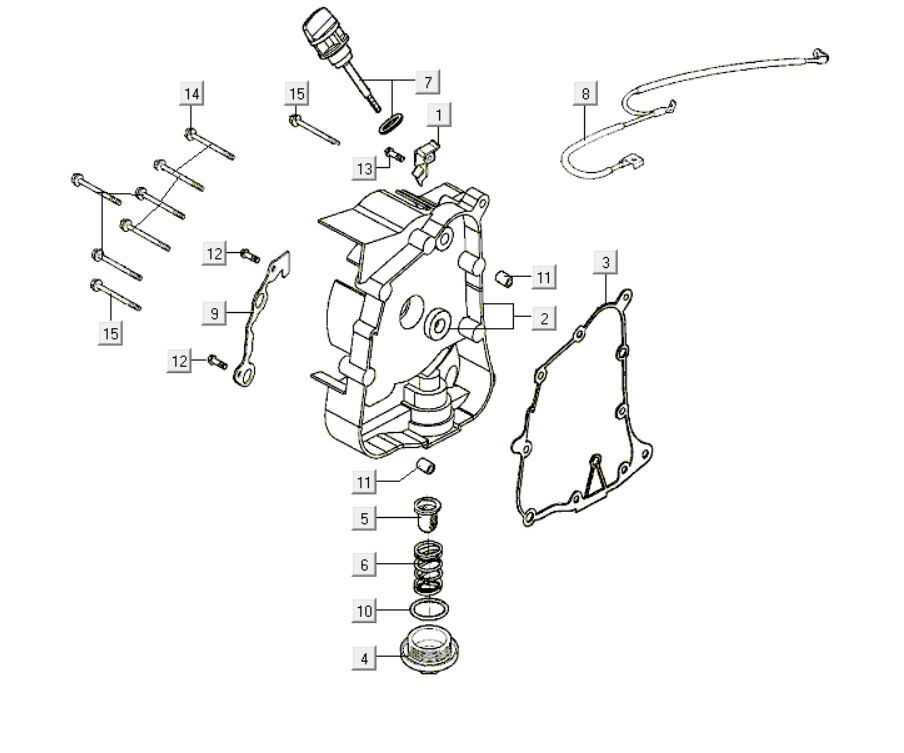 Skrzynia korbowa prawa Kymco Like 200i Czarna