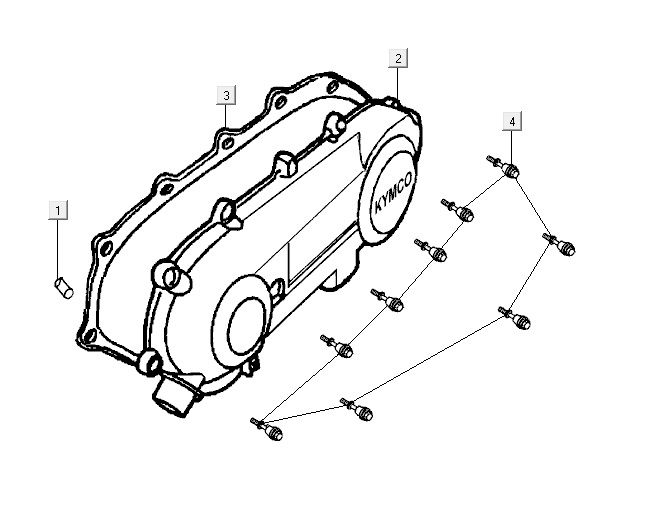 Pokrywa skrzyni korbowej Kymco Yup 2t ac niebieska