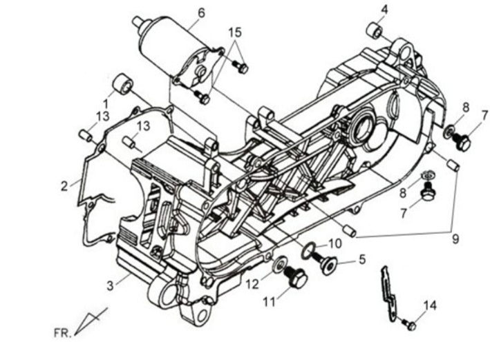 Osłona skrzyni korbowej lewa 2 Sym X'PRO 125