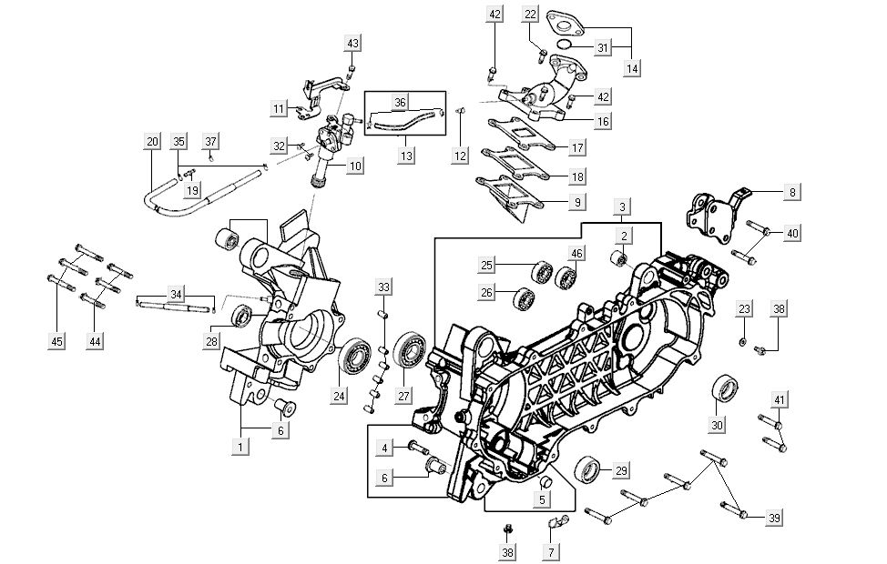 Pompa oleju - Wlot Kymco G-Dink 2-suwowy ciemnoszary