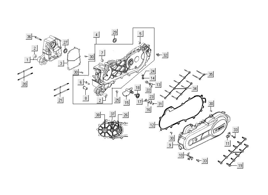 Pokrywka kickstart miski Kymco People S 4-suwowy biały