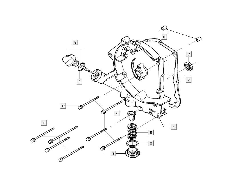 miska olejowa pół Kymco Sento 4-suwowy Wiosna Biała