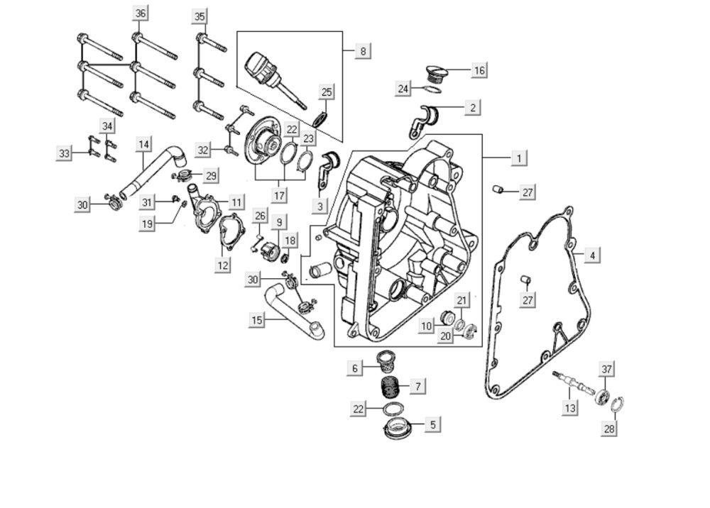 Skrzynia korbowa prawa Kymco Grand Dink 250cc