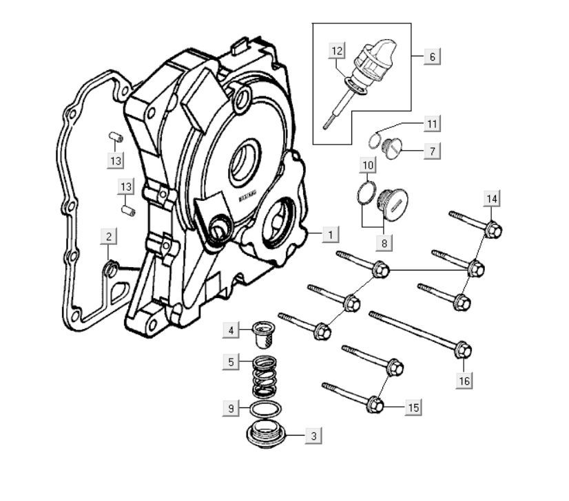 Skrzynia korbowa prawa Kymco New Dink 200i