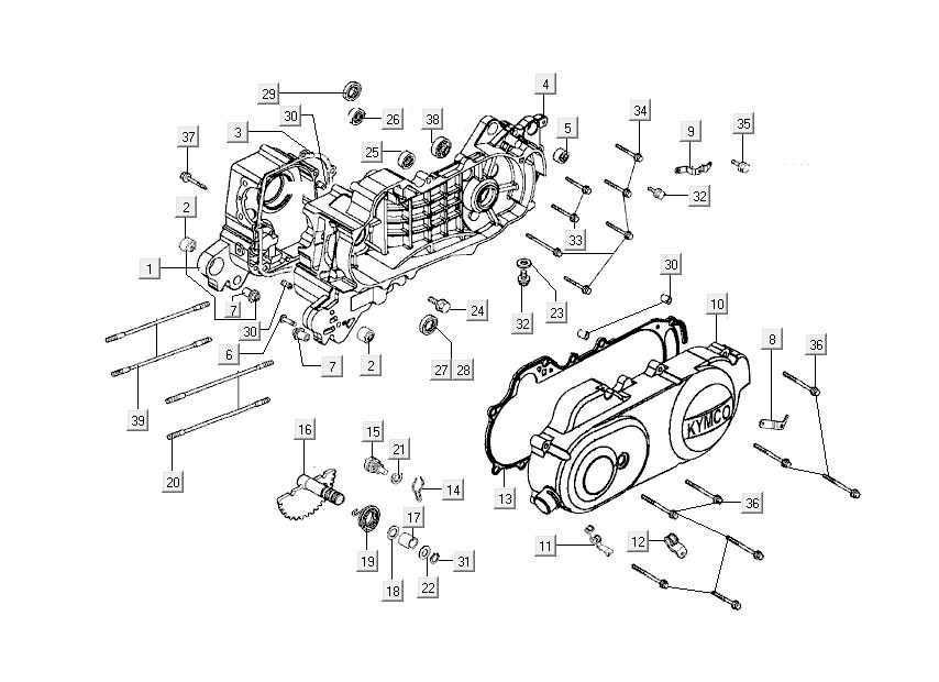 skrzynia korbowa kick Kymco Sento 4-suwowy Spring Brown