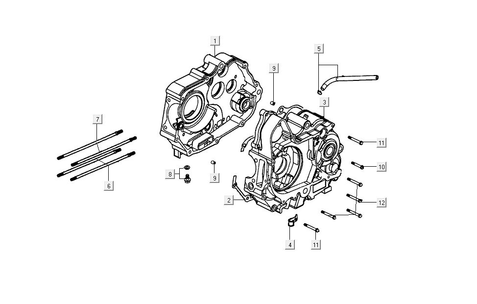 Skrzynia korbowa Połowy Kymco K-Pipe 4-suwowy Biały