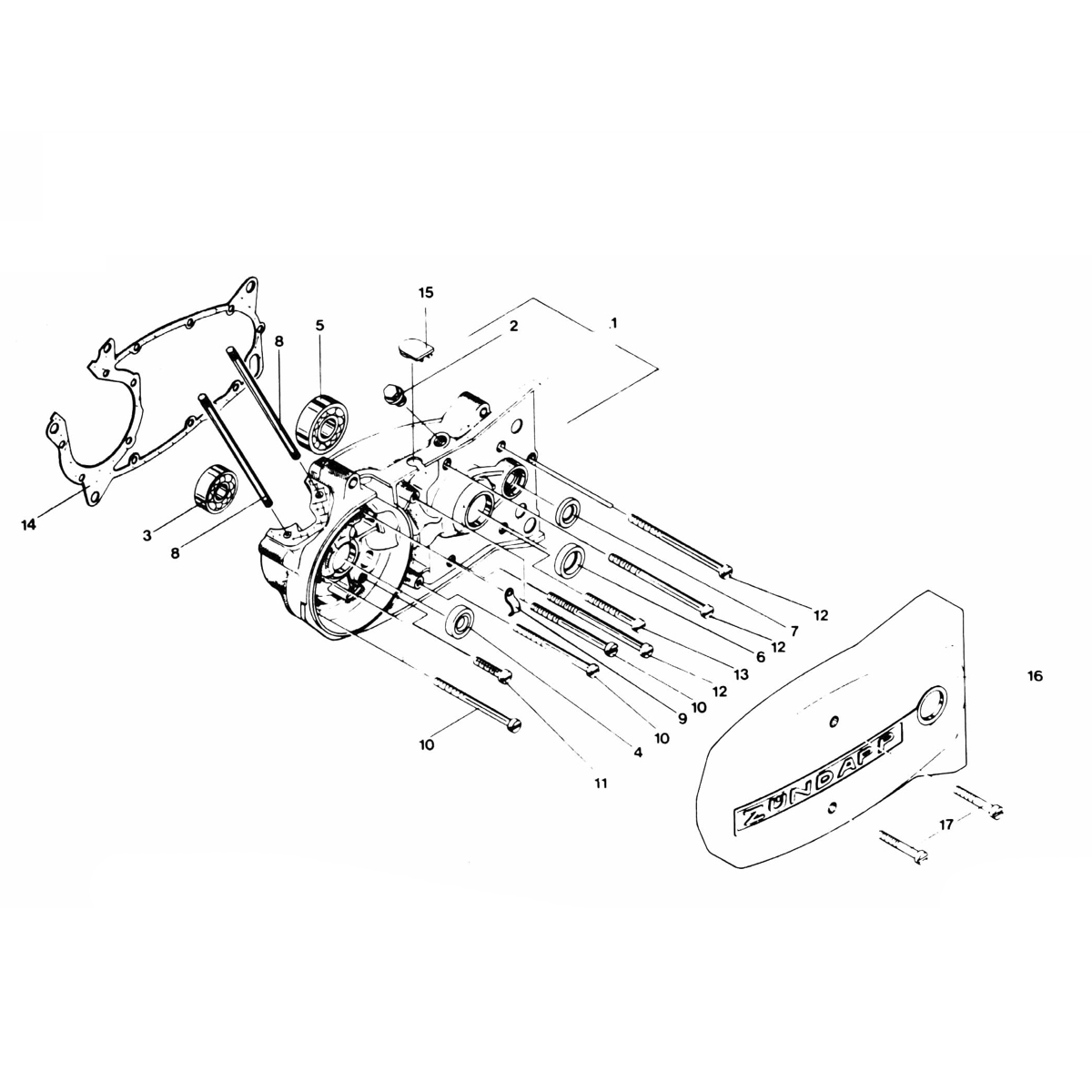 Skrzynia korbowa lewa Zundapp 529-020 do 026
