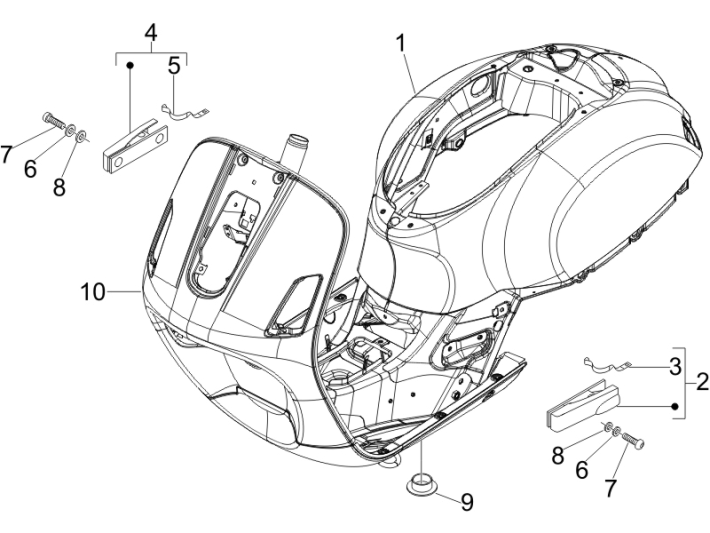 Podwozie/Rama Vespa GTS 250 ie 2005-2009 (z ABS) żółty 928