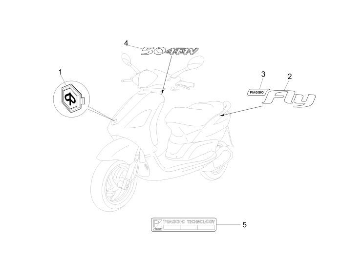 Emblematy Piaggio New Fly 4-suwowe 4-zaworowe