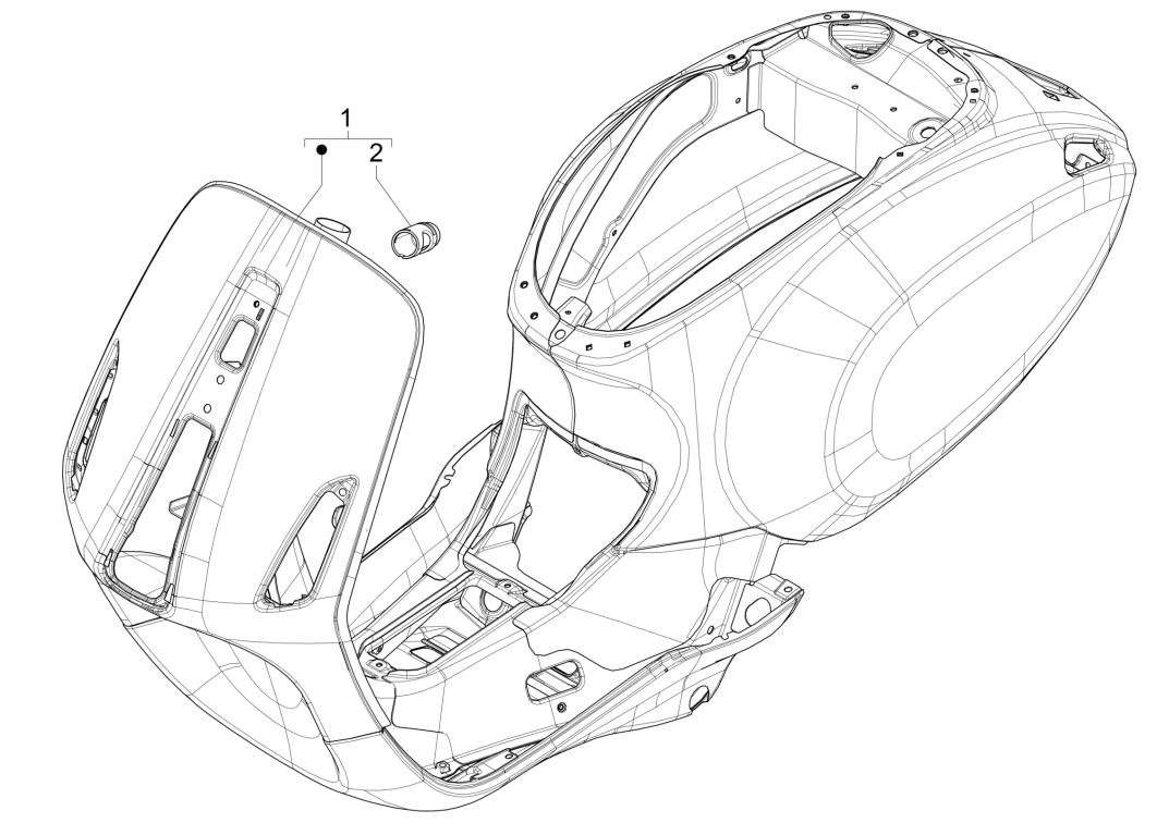 Podwozie/stelaż Vespa Sprint 4-suwowy 3V (wtrysk euro4 IGET) Matowy żółty 974/A