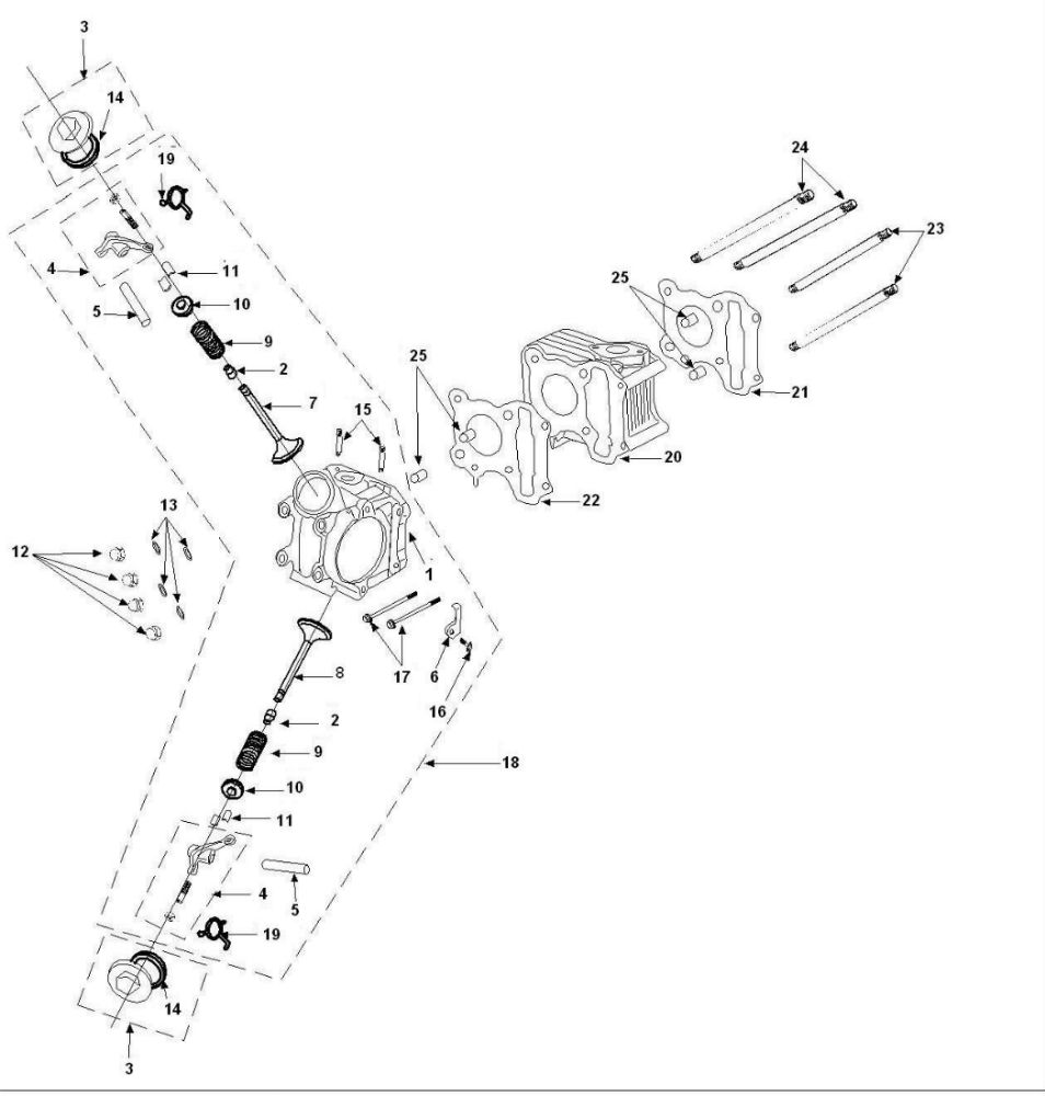 Głowica cylindra Peugeot Tweet 4-suwowy