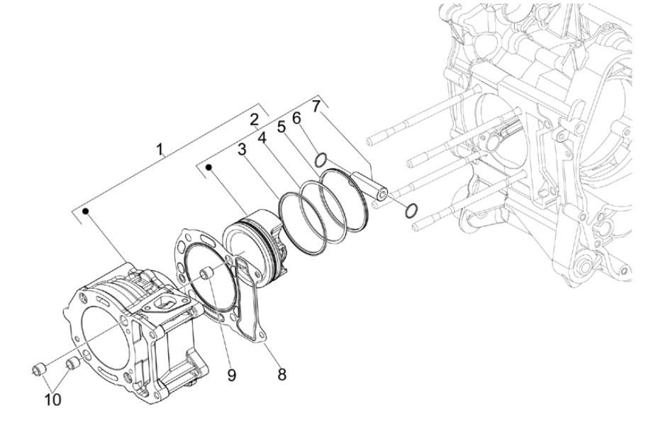 Cylinder - tłok GTS 125 IE