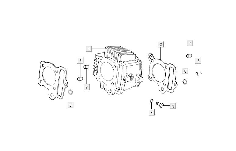 Cylinder Kymco Activ 4-suwowy czerwono-czarny