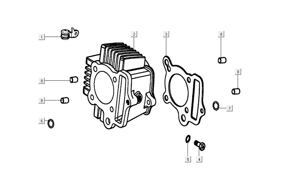 Cylinder Kymco K-Pipe 4-suwowy Biały
