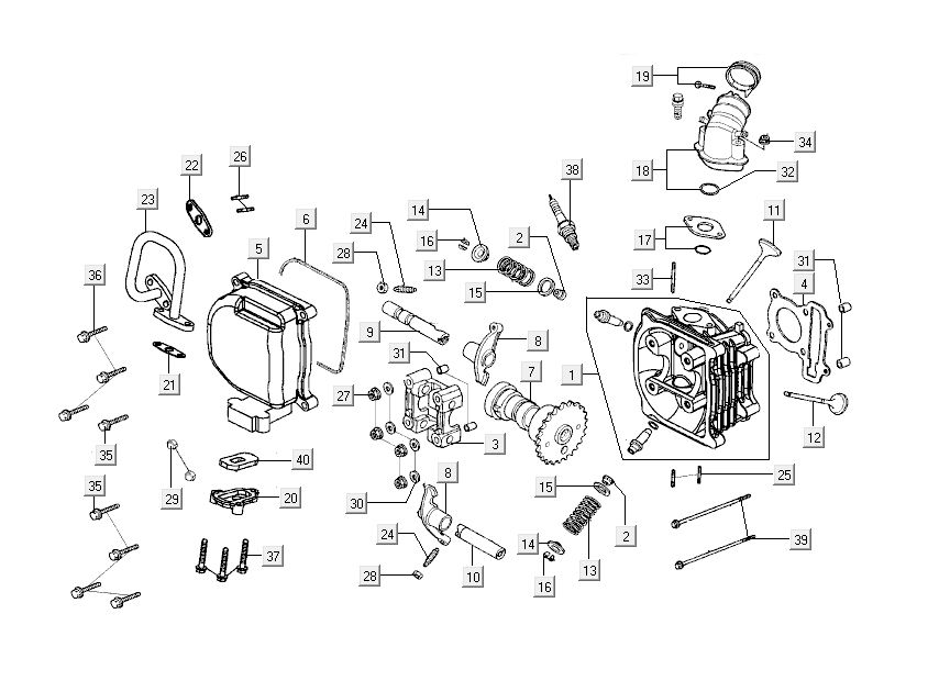 cylinder Kymco Sento 4-suwowy Czarny