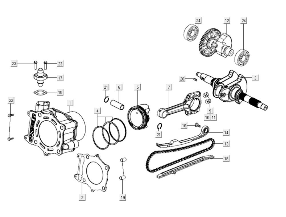 Cylinder Kymco Xciting 400i Żółty
