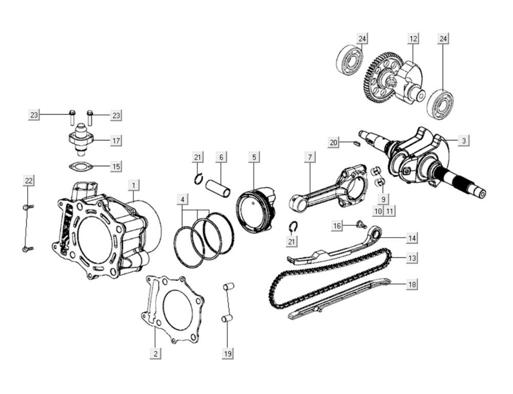 Cylinder Kymco Xciting 400i Perłowy Czarny