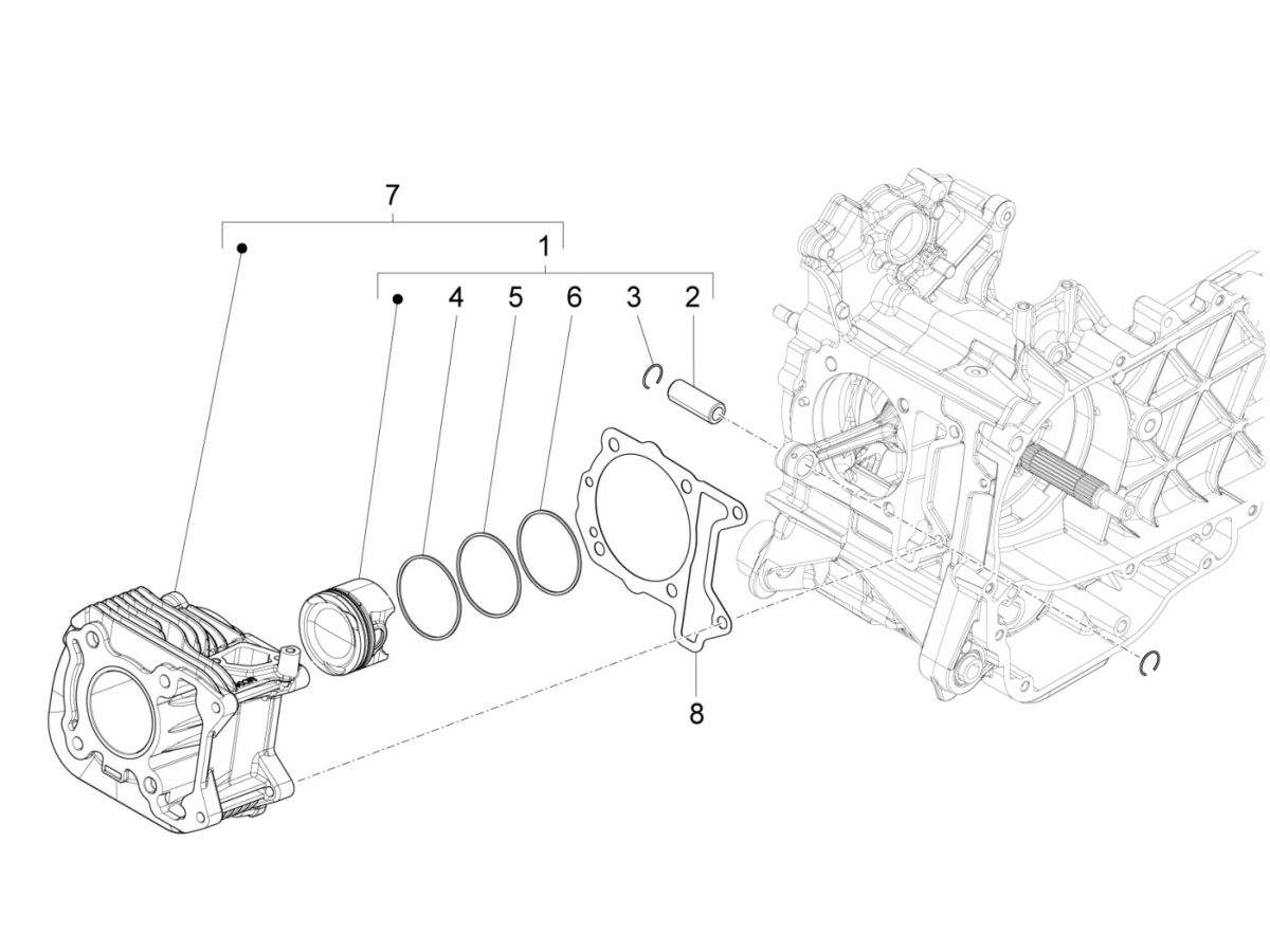 Cylinder Liberty 125 IGET 4T 3V IE E4 ABS 2015 - 2019 (EMEA)