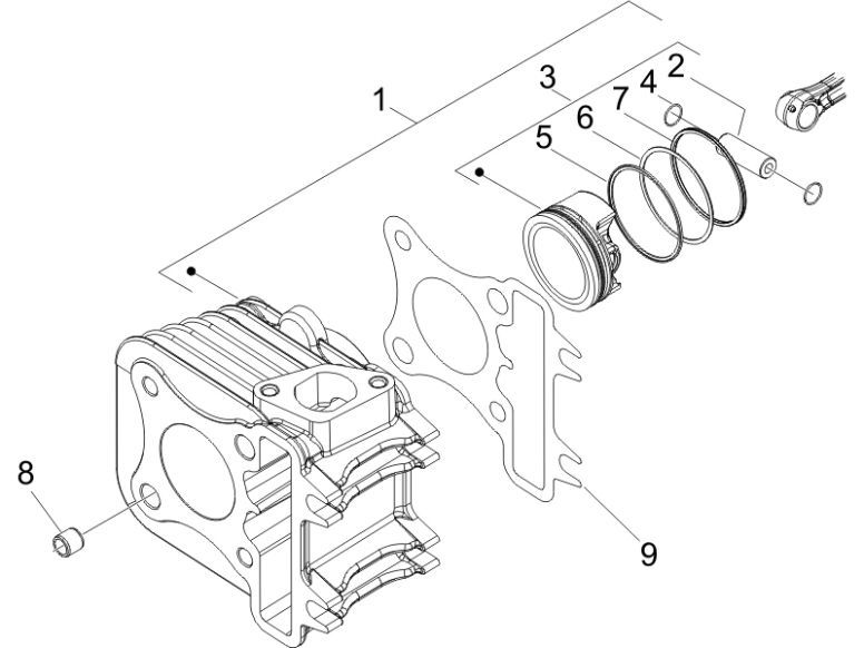 Cylinder Piaggio Zip 2000 4-suwowy AC