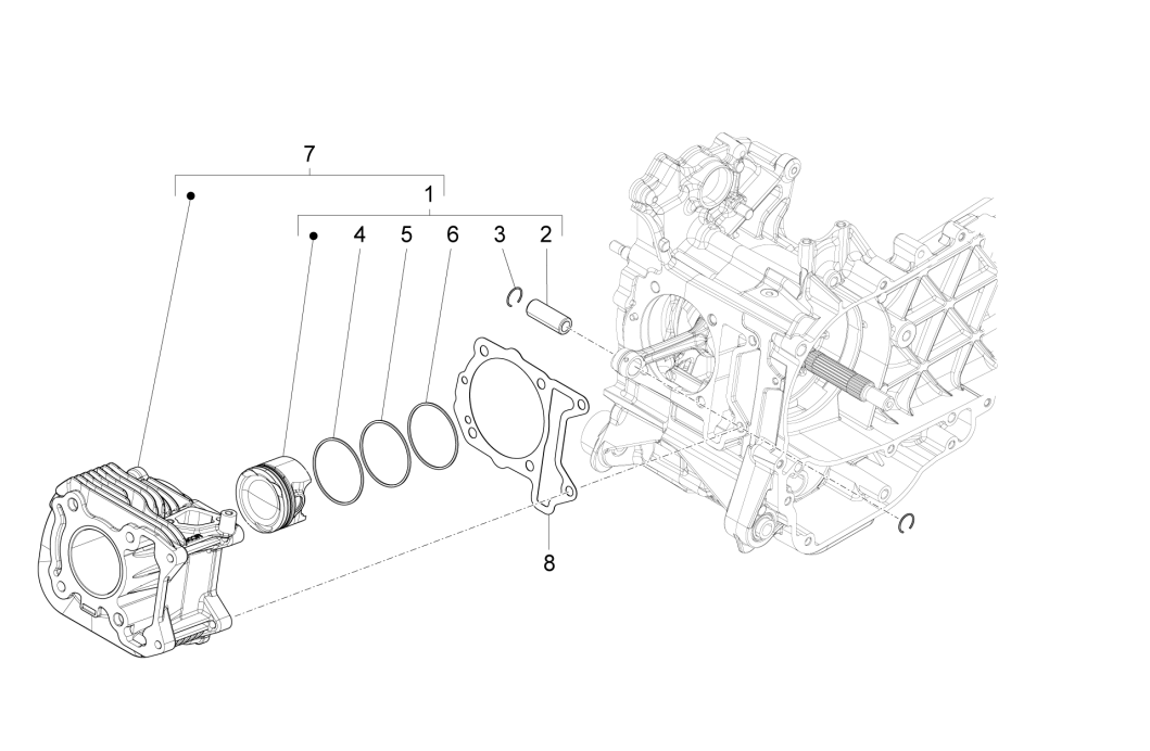 Cylinder Piaggo Zip 4-suwowy (wtrysk euro4 IGET)