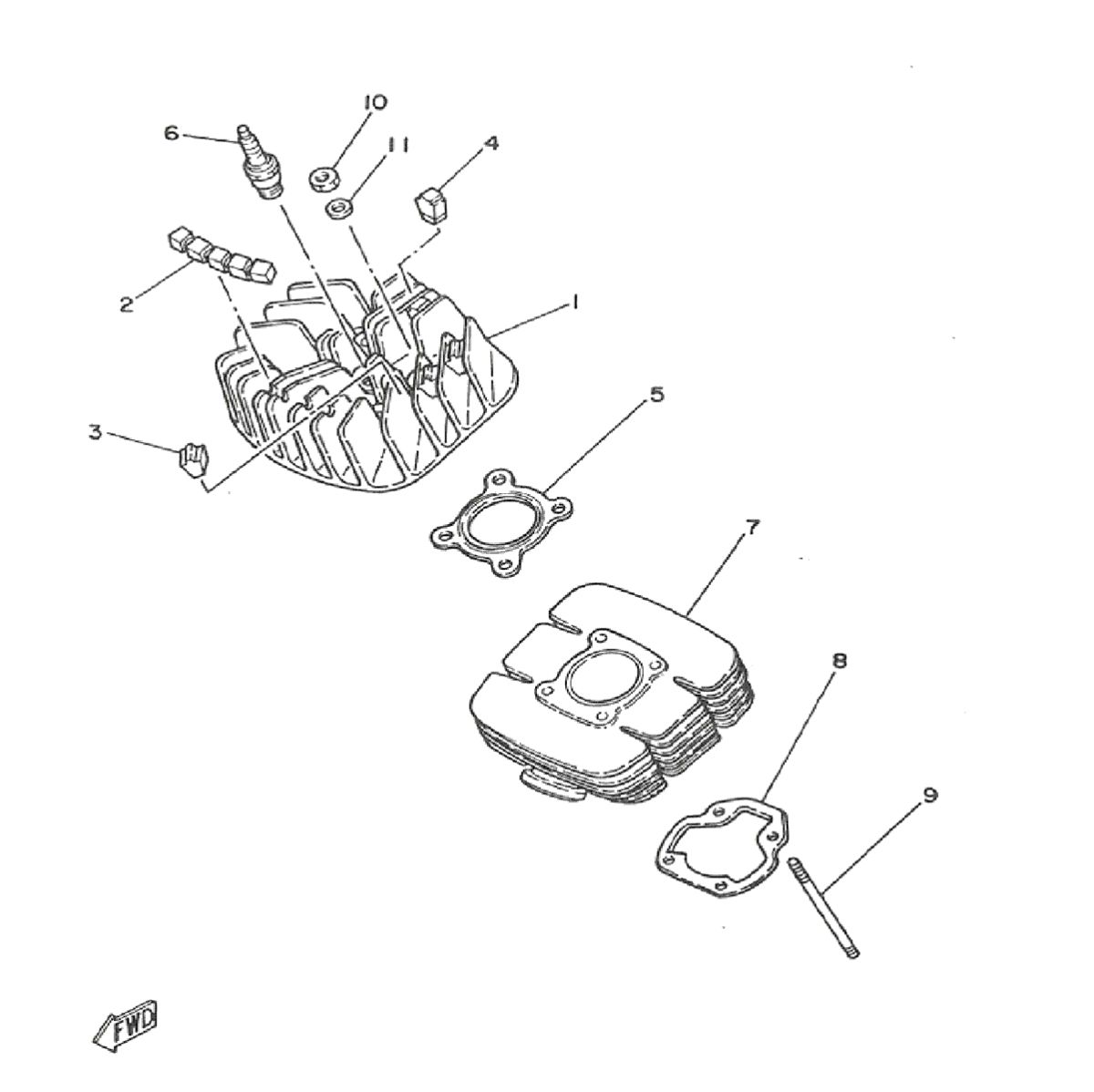 Cilinder Yamaha DT-50 MX