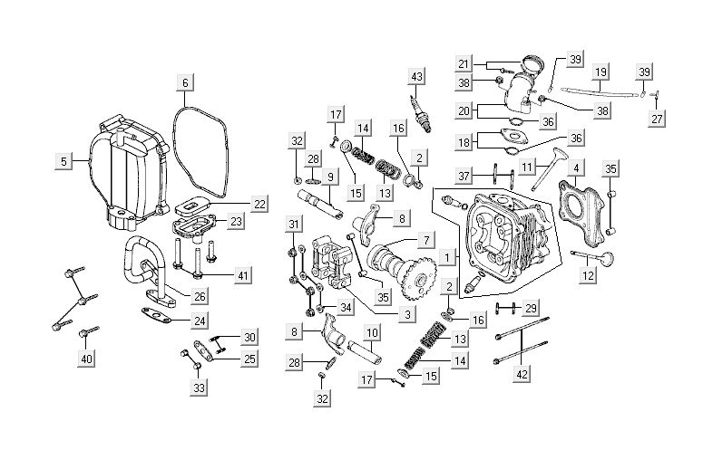 Głowica cylindra Kymco Agility 10' 4-suwowy srebrny