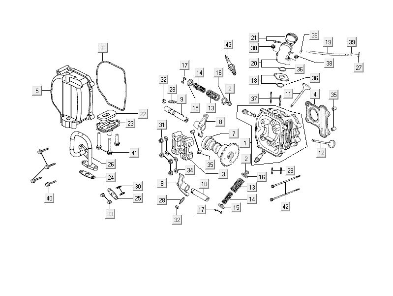Głowica cylindra Kymco Dostawa 4-suwowa biała