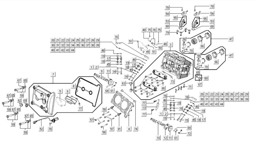 Głowica cylindrów Kymco Myroad 700i