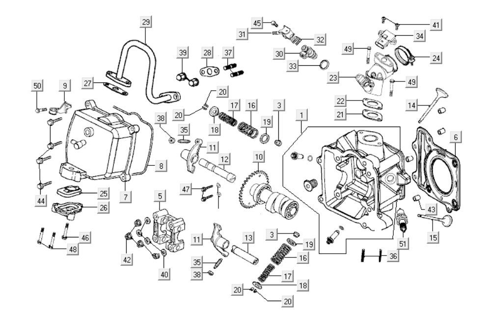 Głowica cylindrów Kymco New Dink 200i