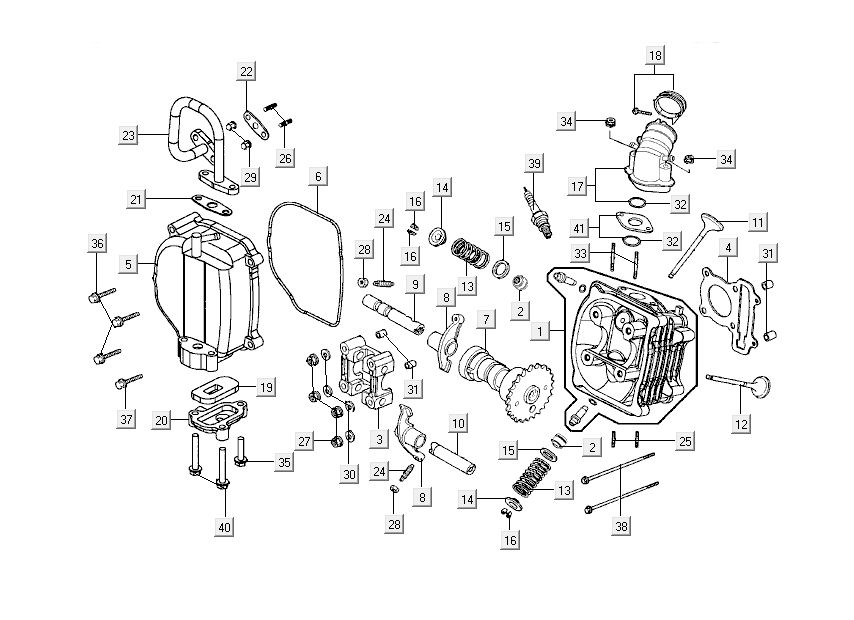 Głowica cylindra Kymco New Dink 4-suwowa złota