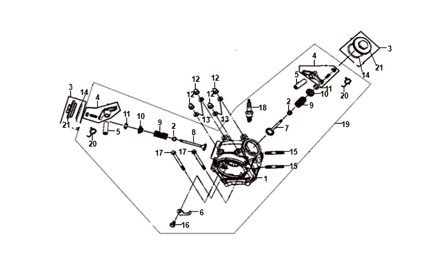 Głowica cylindrów Sym Jet 14