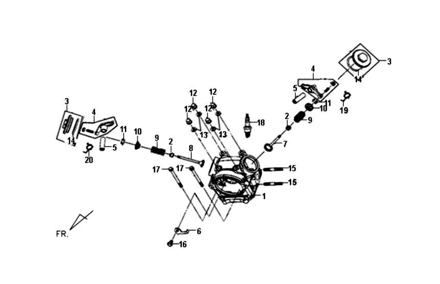 Głowica cylindra Kpl Sym Tonik (WH8018P) biała