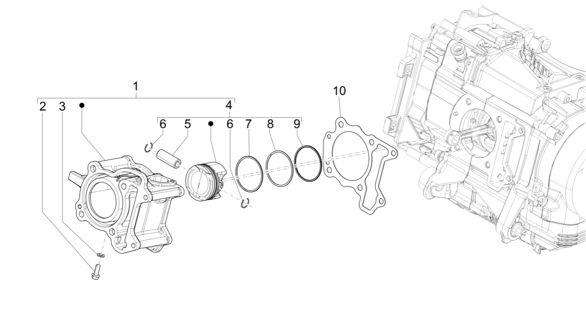 Cylinder Piaggio Medley 125 ABS E5 2021-2022 (EMEA)