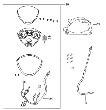 Kokpit-Teller AGM VX50s czerwony