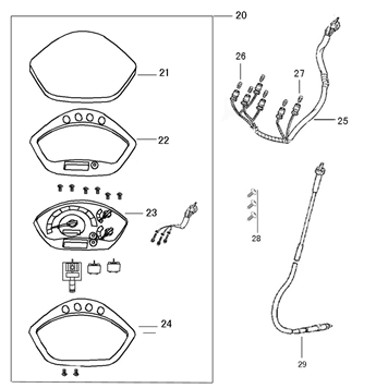 Kokpit-Teller Neco Azzuro 125cc srebrny