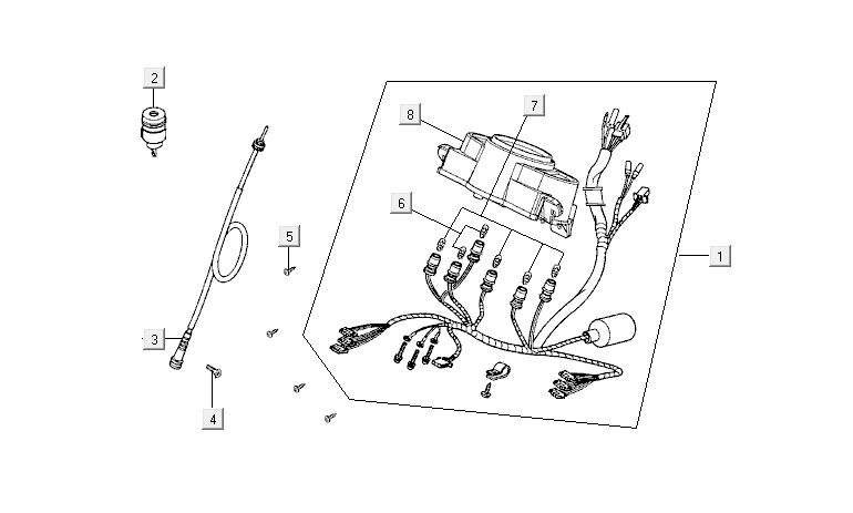 Kabel licznika kabla Kymco Agility Fat 12' 4-suwowy żółty