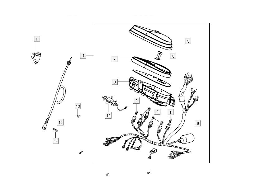 Kokpit - Kabel licznika Kymco Like 4-suwowy tecno srebrny jak T T 2015