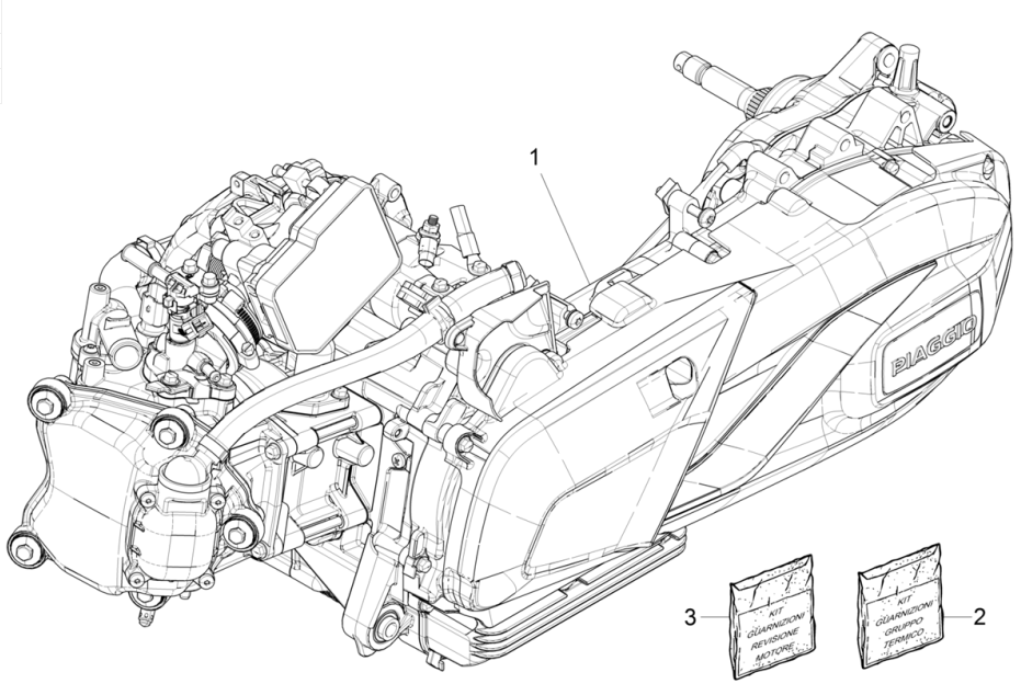 Piaggio Beverly 300 4T 4V HPE ABS E5 2021-2022 kompletny silnik (EMEA)