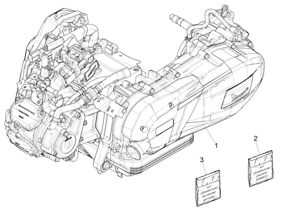 Silnik kompletny: Vespa GTS 125 4T E5 ABS 2021 (EMEA)