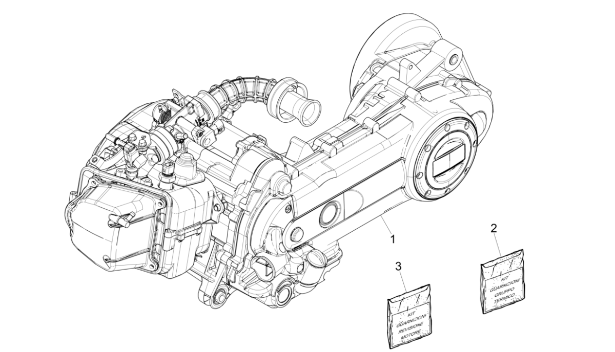 Kompletny silnik Vespa Sprint 4-suwowy 3-zaworowy (euro5 wtrysku IGET)