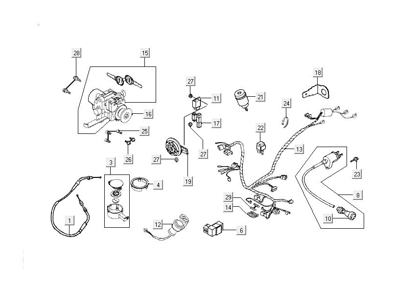 Uprząż przewodów zapłonowych Kymco Grand Dink 2-suwowy Szampan