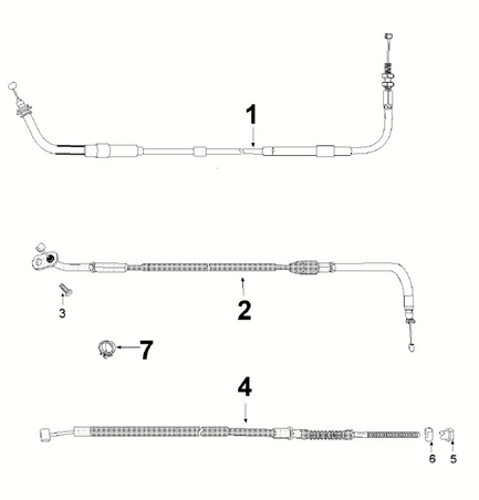 Linka hamulca - Przewód przepustnicy - Przewód Buddyslot Kisbee 4-suwowy Euro 5