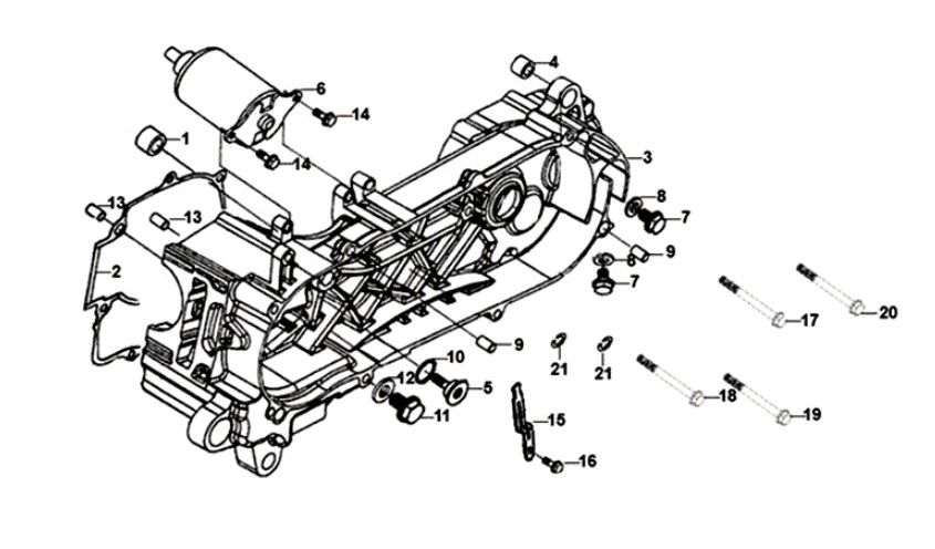 Crank case Sym Orbit II 125i E4