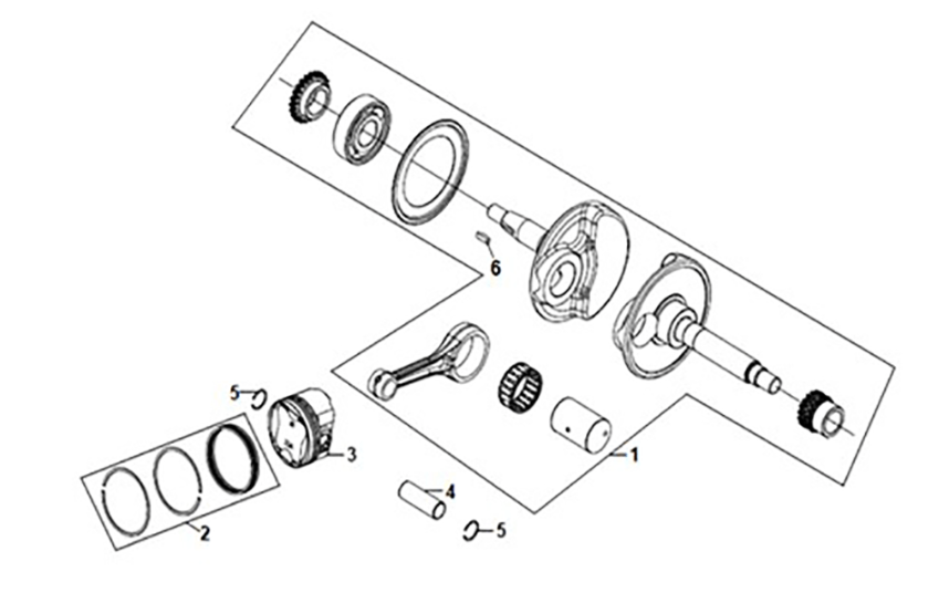 Crank shaft Sym ADX 125i ABS+ TCS E5 2023
