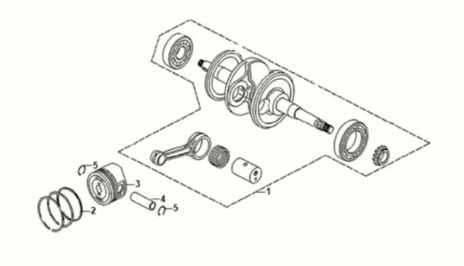 Crank shaft Sym Jet 14 125I AC E5 2021-2024