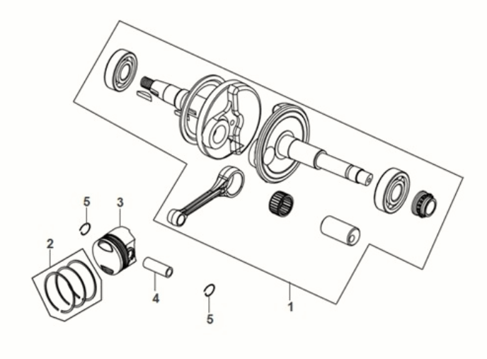 Wał korbowy Sym Orbit III 50 E5